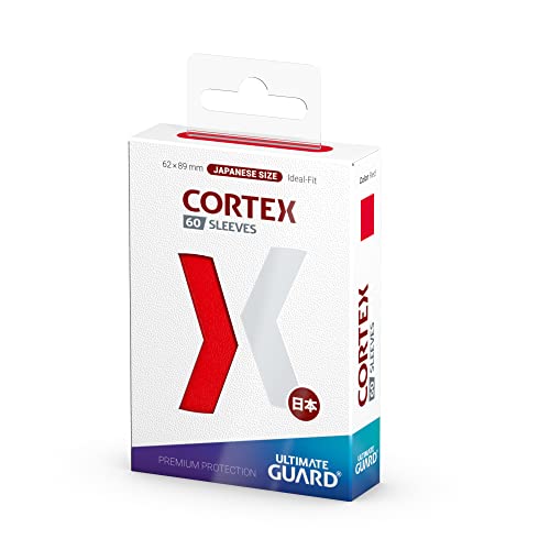 Ultimate Guard Cortex Outer Card Sleeves, 60 Japanese Size TCG Sleeves, 62 x 89mm, Red Back, Glossy Finish, No PVC & Acid-Free, High Clarity - color: Red, size: Japanese Glossy