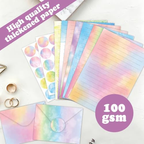 FUNCLASS 160 Pcs Stationery Set Letter and Envelopes Watercolor - color: Watercolor-B