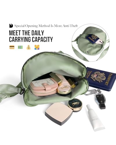 Crescent Bag for Women,Medium Nylon Crescent Bag Single Shoulder Bag - color: Bean Green