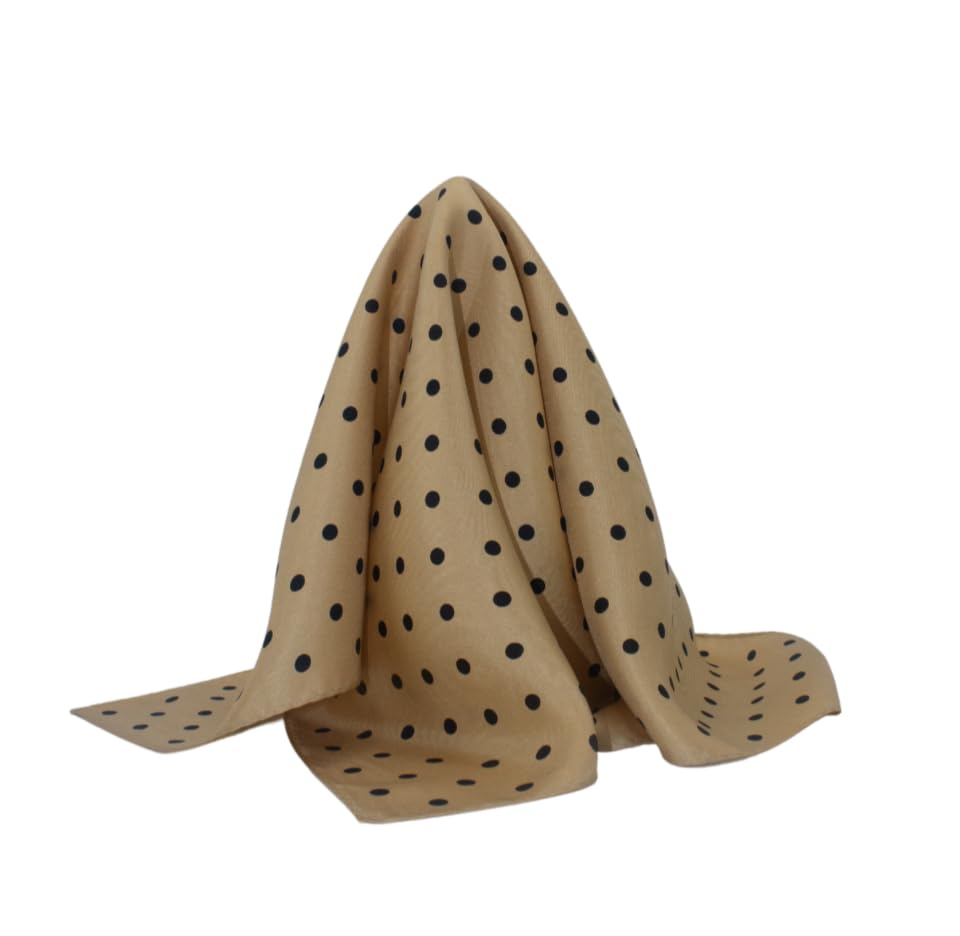 Royal Silk Polka Dot Pocket Square - 17" Handkerchief - 12mm Silk Twill - 100% Silk - color: Gold