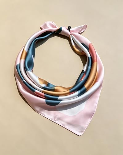 Silk Like Square Scarf for Women Men 27.5" - color: Pastel Pink