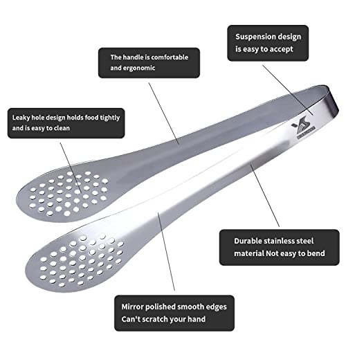 MSY BIGSUNNY 7inch Food Serving Tongs Stainless Steel Buffet Tongs (silver, 2pack) - color: silver 7" Serving Tongs
