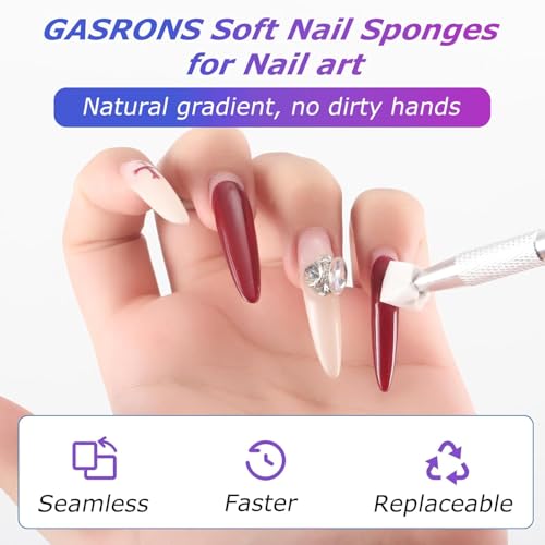 Soft Nail Sponges（250PCS）, Reusable Nail sponges,Nail DIY sponges, Nail Art sponges, 1PCS Grabbing Pen and Nail Brush Professional Accessories Manicure Salon Supplies - color: White-250Pcs