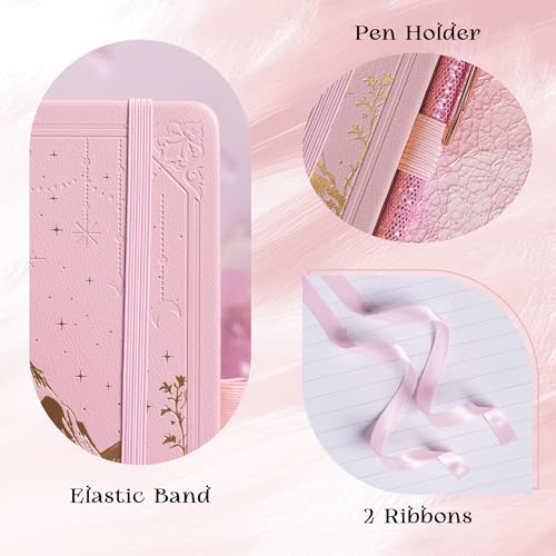 MGGAO Lined Journal Notebook for Women Men, A5 Aesthetic Notebook - color: Pink, size: Lined
