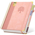 Yoment Hardcover Spiral Notebook 8.5" x 11" 5 Subject Notebook with Tabs - color: Pink