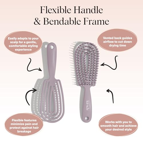 Kitsch Flexi Flow Detangler Brush, Hair Brushes For Women - Soft Violet - color: Soft Violet, size: 1 pc