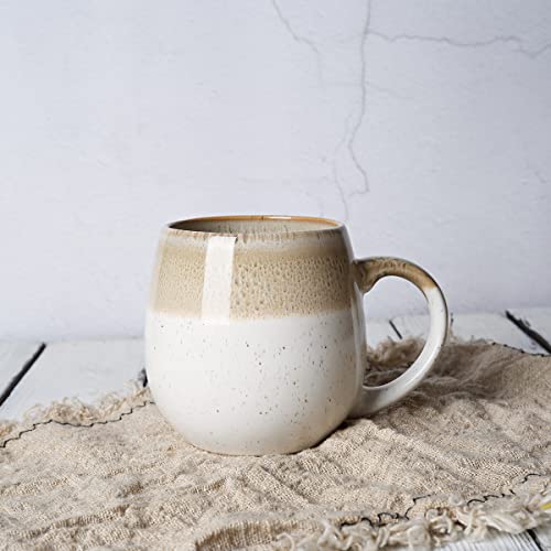 Bosmarlin Large Ceramic Coffee Mug, 21 Oz, Big Tea Cup for Office and Home, Dishwasher and Microwave Safe (Clay) - color: Clay