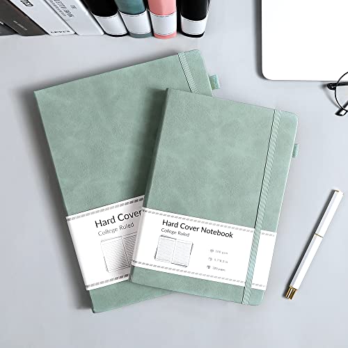 CAGIE Journal Notebook for Women Men Leather Journaling Notebooks Diary A5 - color: Green, style: Lined A5