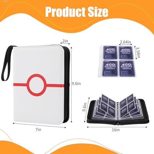 4 Pocket Trading Card Binder, Portable Card Collection for Standard Cards - color: B White, size: 4-Pocket