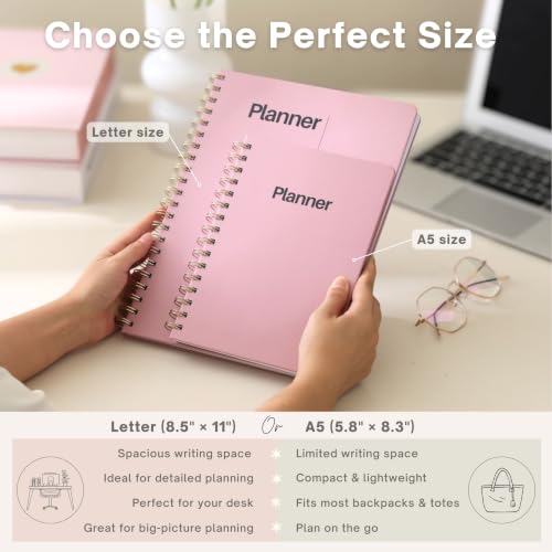 Undated Weekly Planner, A5, Dashboard Layout, Pink - color: Pink, size: 5.8" x 8.3" (A5)