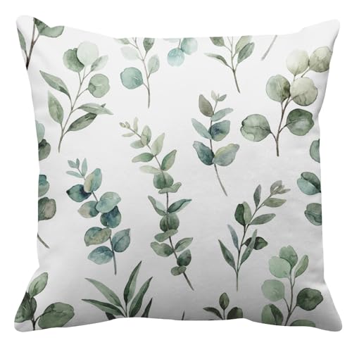 Emvency Throw Pillow Covers, 20 x 20 Inch, Eucalyptus Watercolor Greenery - size: 20" x 20" (Pack of 1)