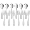 12 Pieces Toddler Utensils, Kids Stainless Steel Silverware Set - 6pcs Forks and 6pcs Spoon, Cute Children Flatware Sets with Mirror Polished, Self Feeding Safe, Dishwasher Safe - color: 12 Pieces Set