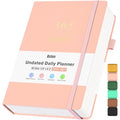 Undated Daily Planner with To Do List, 365 Days Planner for ADHD (A5, Pink) - color: Pink