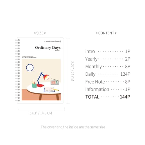 Monolike Ordinary days 4 Month Study Planner, Lamp - Academic Planner, Weekly & Monthly Planner, Study plan - color: Ordinary days - Lamp