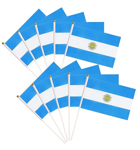tibijoy 50 Pack Argentina Argentine Flags, Mini Hand Held Country Flags, Party Decorations Supplies for Parades, International Festival - color: Argentina