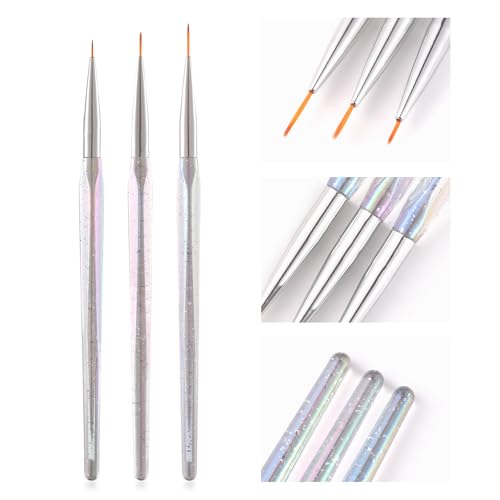 Nail Liner Brush Nail Art Long Striping Brush Striper Pen 6/9/12mm - color: White
