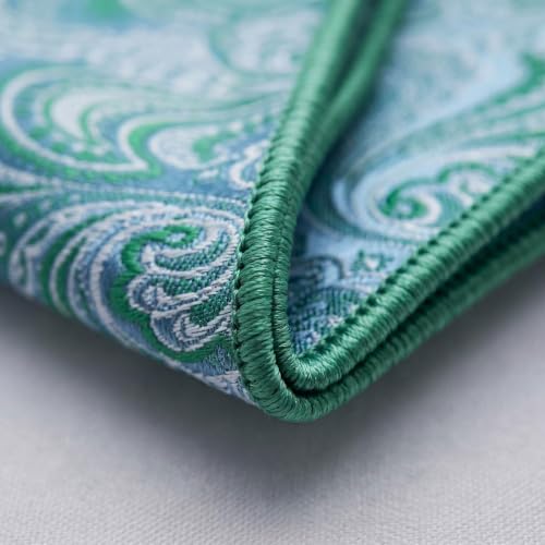 S&W SHLAX&WING Mens Pocket Square Paisley Multicolor Large for Business Wedding - color: Bh61
