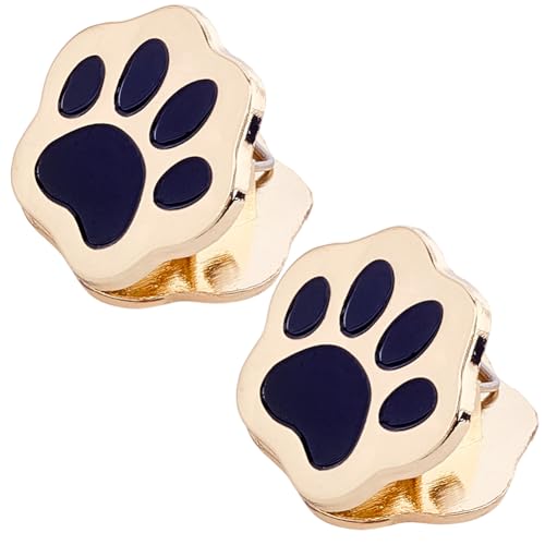 CRASPIRE 2Pcs Travelers Notebook Clip Journal Binder Clips Gold Metal Paw Print Vintage Retro Alloy Decorative Page Holders Accessories for TN Travelers Art Journaling Reading Decoration