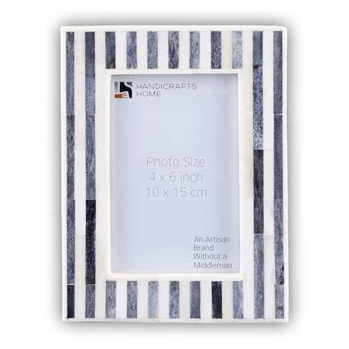 Handicrafts Home Handmade Bone Inlay Grey & White Picture Frame Neutral,5x7 - color: KAYALA-SAJE, size: 4X6
