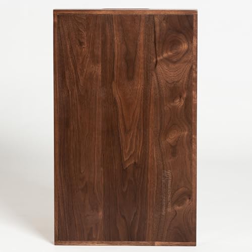 20"x12" Medium Black Walnut Wood Ottoman Tray with Handle - size: 20" x 12" x 2"