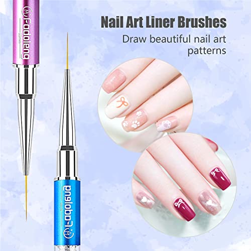 Nail Art Brushes, 7 Pcs Nail Design Brushes - color: Colorful