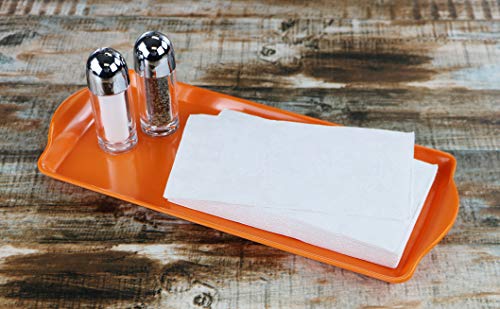 Reston Lloyd Melamine Plastic Tidbit Tray, BPA-Free, Food Safe, Multipurpose Platter Serving Tray, Bathroom/Table Organizer, Orange - color: Orange, size: 14.7" x 6.5" x 0.8"