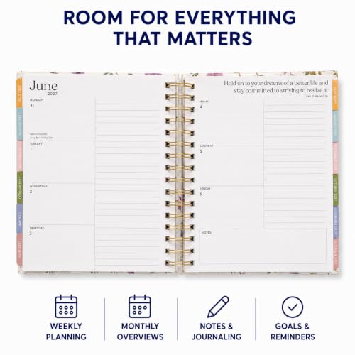 WORLD TRAVELER Academic Planner School Organizer Jul 2026-Dec 2027, 7"x9" - color: Magenta Garden