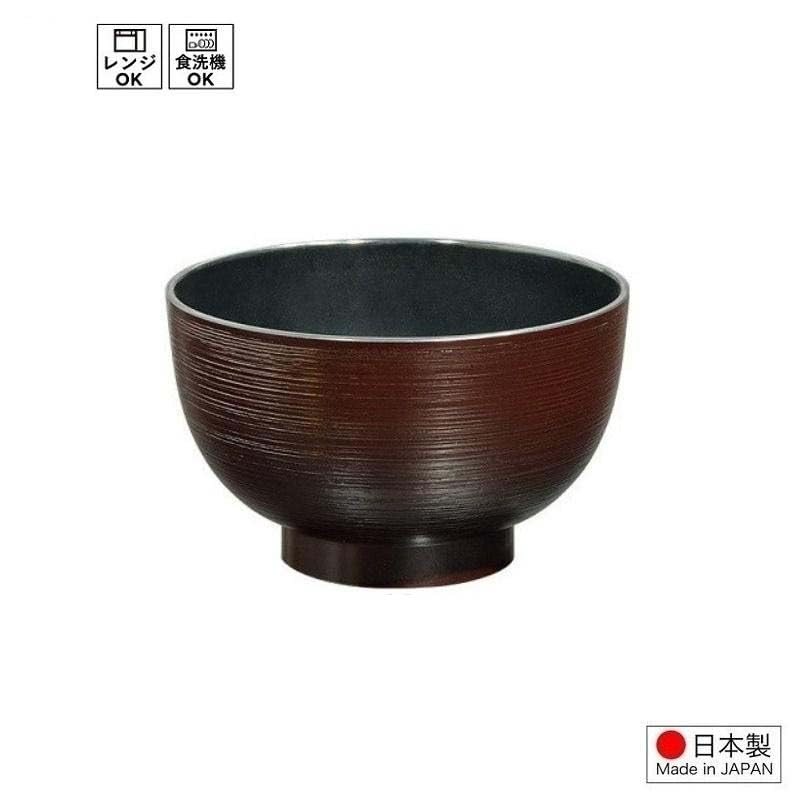 JapanBargain Japanese Soup Bowls, 4-Pack – Traditional Black Rice & Miso Bowls, Microwave & Dishwasher Safe, Made in Japan - color: Black
