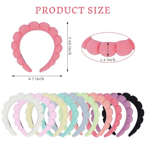 10 Pcs Spa Headband Bulk for Women Makeup Headband for Washing Face,Skincare,Mask(Terry Cloth) - color: Terry Cloth