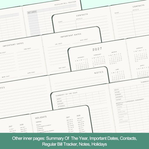 &And Per Se 2027 Planner, 12-Month Monthly & Weekly, 2027 Calendar Planner with 100gsm Paper, B5 Hardcover Faux Leather, 7.5" x 10" (Green) - color: Green, size: 7.5" x 10"(Jan 2027-Dec 2027)