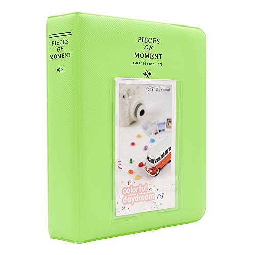 Ablus 64 Pockets Mini Photo Album for Fujifilm Instax Mini 7s 8 8+ 9 25 26 50s 70 90 Instant Camera & Name Card (64 Pockets, Lime Green) - color: Lime Green