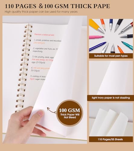Blank Spiral Notebook Journal 8.5” x 11”, A4 Large Sketch Book for Women Men, 100 GSM Blank Paper Drawing Notebook, Plastic Hardcover Spiral Bound Sketchbook for Sketching Work School Writing, Yellow - color: Yellow, size: Plain