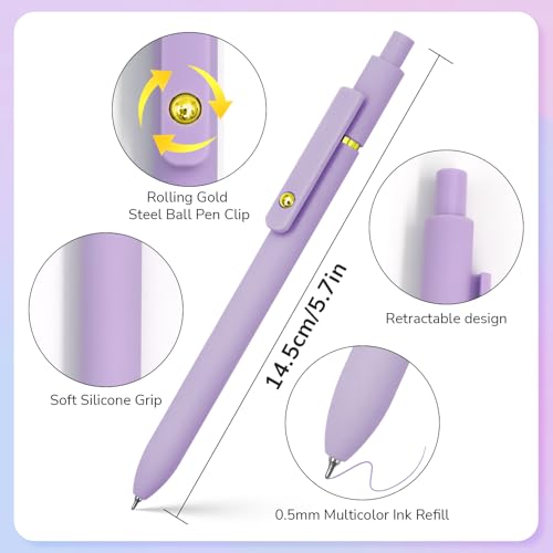 UIXJODO Fine Point Colored Pens, 6 Pcs Gold Vibrant, 0.5mm Gel Ink - color: 6 Pcs Gold Vibrant - Colored Ink