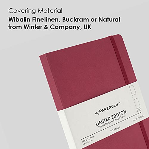 myPAPERCLIP Limited Edition A5 Plain Notebook | 192 Pages, 100 GSM, Soft Cover, A5 (5.83 × 8.27 in) | Flat Lay | Bookmark & Elastic Closure | Raspberry - color: Raspberry, style: Minimalist