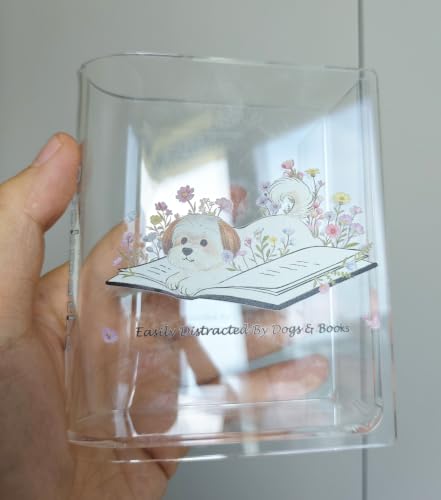 Book Shaped Bookmark Holder, Reading Accessories Gift for Book Lovers, Women, Librarians (Dog) - style: dog
