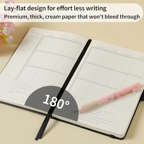 Planner 2025-2027, 36 Months Weekly and Monthly Planner with Budget & Goal Setting, 8.3" x 5.7", Flexible Cover, Daily Organizer with Inner Pocket, Bookmarks, Pen Holder for School Office Home, Black - color: Black