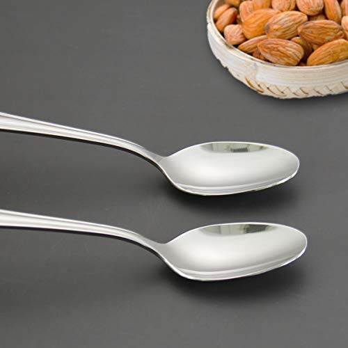 Teaspoons Set,6.29 Inches Tea Spoon12pcs, Stainless Steel, Slilver - size: 12pcs-round