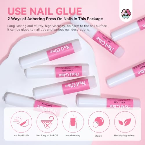 SAVILAND Press On Nail Packaging Kit with Glue and Prep Tools, 20 Sets