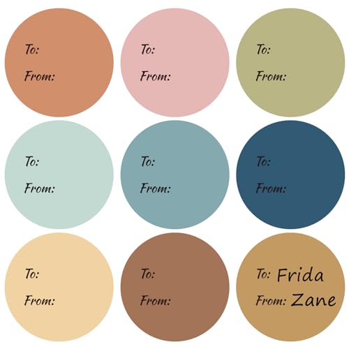 Whaline 315Pcs Boho Gift Tag Stickers 2.5 Inch Neutral Style Self-Adhesive Label Decals Round to and from Sticker for Gift Envelope Sealing Birthday Baby Shower Party - color: Boho