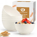 Cereal Bowls Sets of 6, Unbreakable Salad Bowl 26oz (White) - color: White, size: 26 oz
