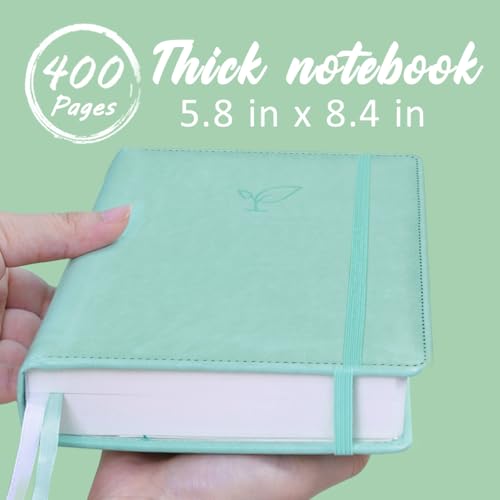 Hoci Poci 400 Pages Lined Journal Notebook, 5.8" x 8.4", Aqua - color: Aqua, size: Lined-400 Pages (5.7"×8.3")