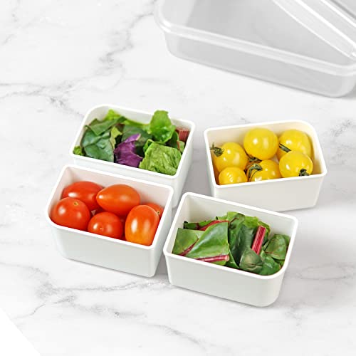 carrotez 4 Compartment Food Container - 4.6 Cup (1100ml) - color: White, size: 4 Compartment (4.6 Cup)