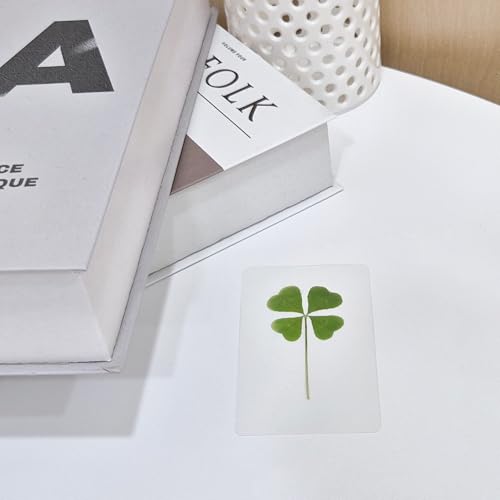 Real Four Leaf Clover Bookmark, Elegant 4 Leaf Clover Charm, Perfect Gift for Book Lovers, Preserved Four Leaf Clover in Laminated Bookmark (gray-1pack) Made in Korea - size: gray-1pack