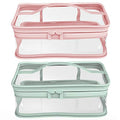 BallHull Makeup Bag Zipper Waterproof Portable Travel Storage Pouch 2 Pcs - color: Pink and Green