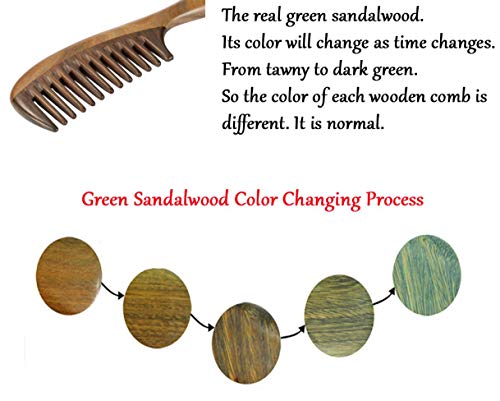 Louise Maelys 2 Pack Wooden Hair Combs, Wide and Fine Tooth Wooden Comb - color: Wide tooth+ Fine Tooth