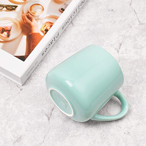 Bosmarlin Large Glossy Ceramic Coffee Mug, Tea Cup for Office and Home, 18 oz, Suitable for Dishwasher and Microwave(Mint Green, 1) - color: Mint Green