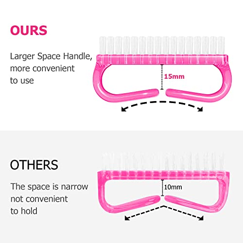 Larbois Handle Grip Nail Brush, Hand Fingernail Brush Cleaner Scrubbing Kit Pedicure for Toes and Nails Men Women (4 Pack) - color: Color-17