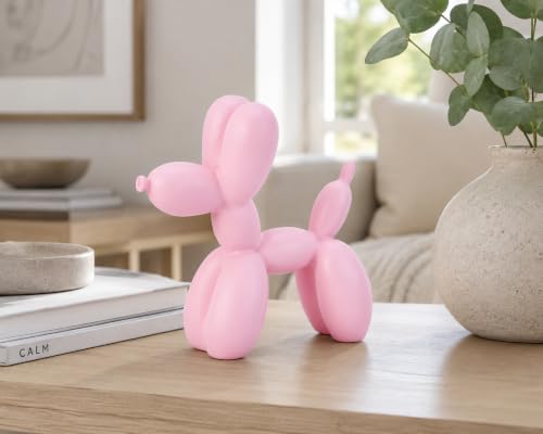 4 Inch Matte Pink Balloon Dog Sculpture - color: Pink