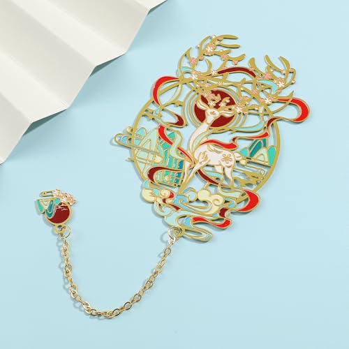 Shan Hai Jing Divine Beasts Bookmark Phoenix Dragon Koi Deer Good Luck Gift - color: Style 1 Gift Boxed