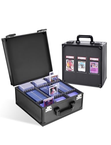 Black Graded Card Storage Box, TSA Lock Slab Case, Display Window - color: Black